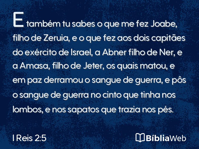 I Reis 2:5 em imagem para compartilhar