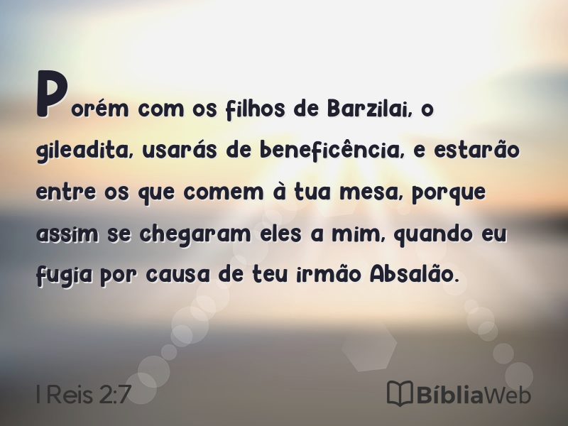 I Reis 2:7 em imagem para compartilhar