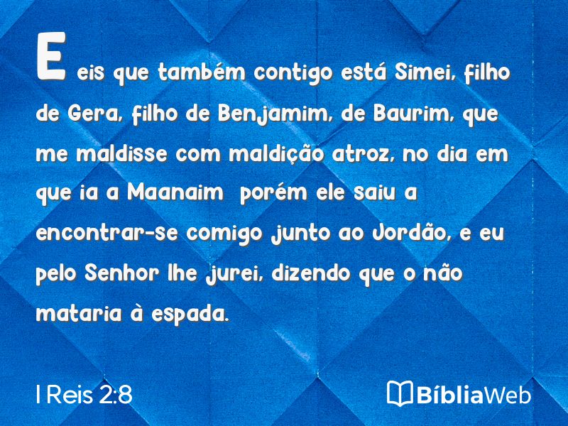 I Reis 2:8 em imagem para compartilhar