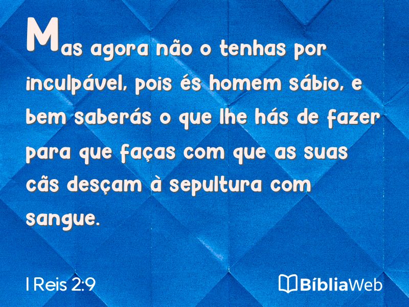 I Reis 2:9 em imagem para compartilhar