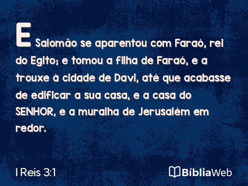 I Reis 3:1 em imagem para compartilhar