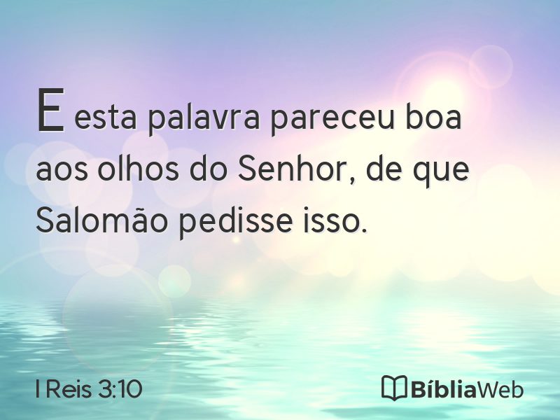 I Reis 3:10 em imagem para compartilhar