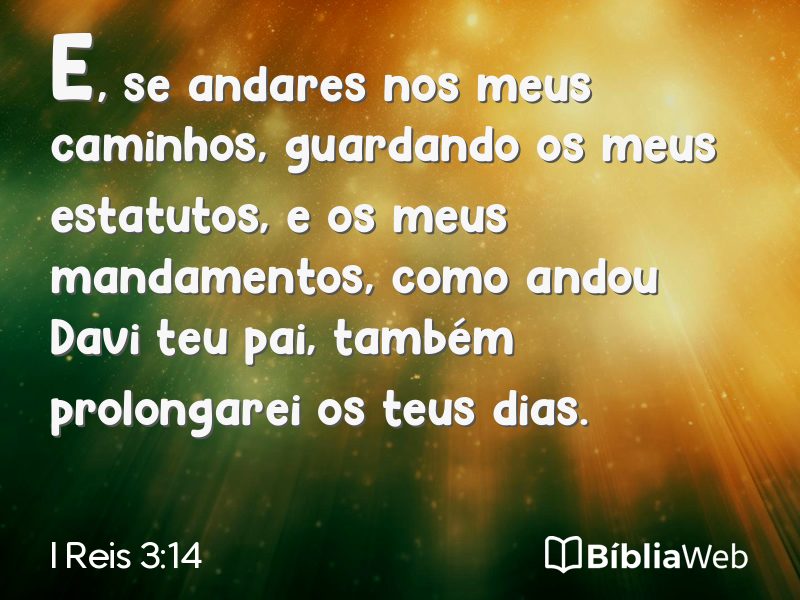 I Reis 3:14 em imagem para compartilhar