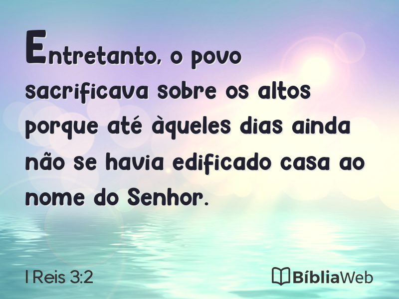 I Reis 3:2 em imagem para compartilhar
