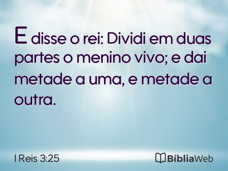 I Reis 3:25 em imagem para compartilhar
