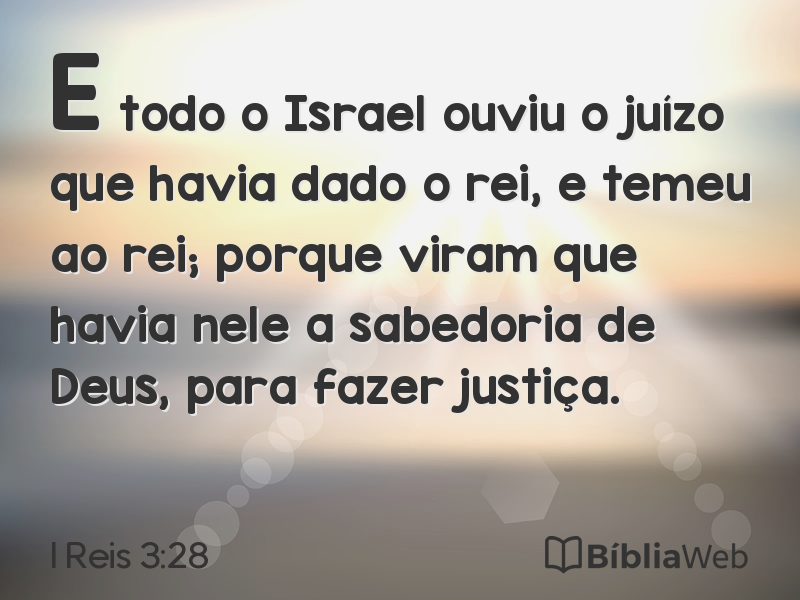 I Reis 3:28 em imagem para compartilhar
