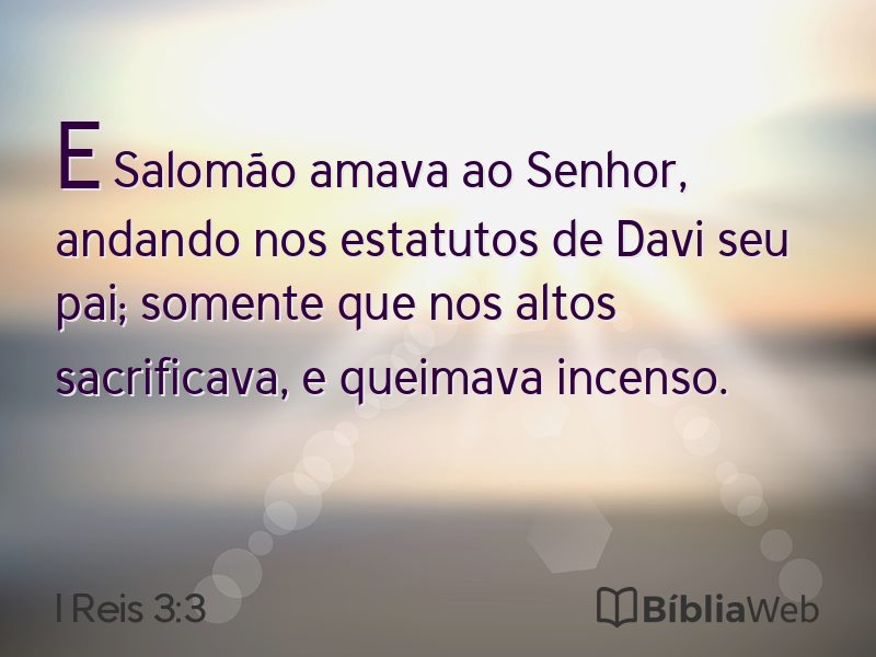 I Reis 3:3 em imagem para compartilhar