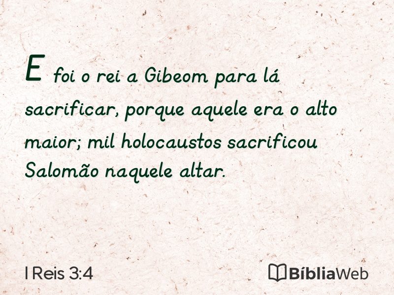 I Reis 3:4 em imagem para compartilhar