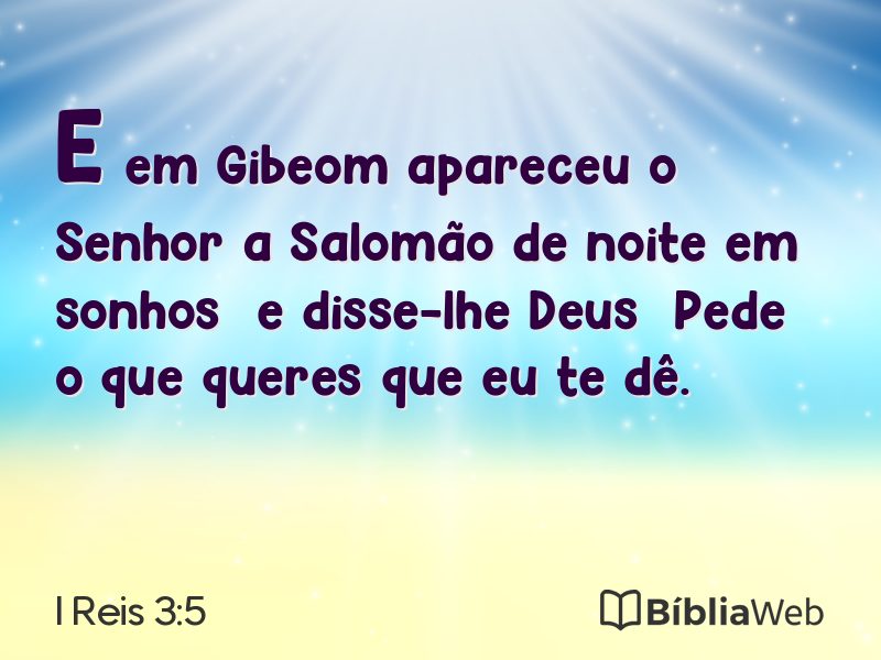 I Reis 3:5 em imagem para compartilhar