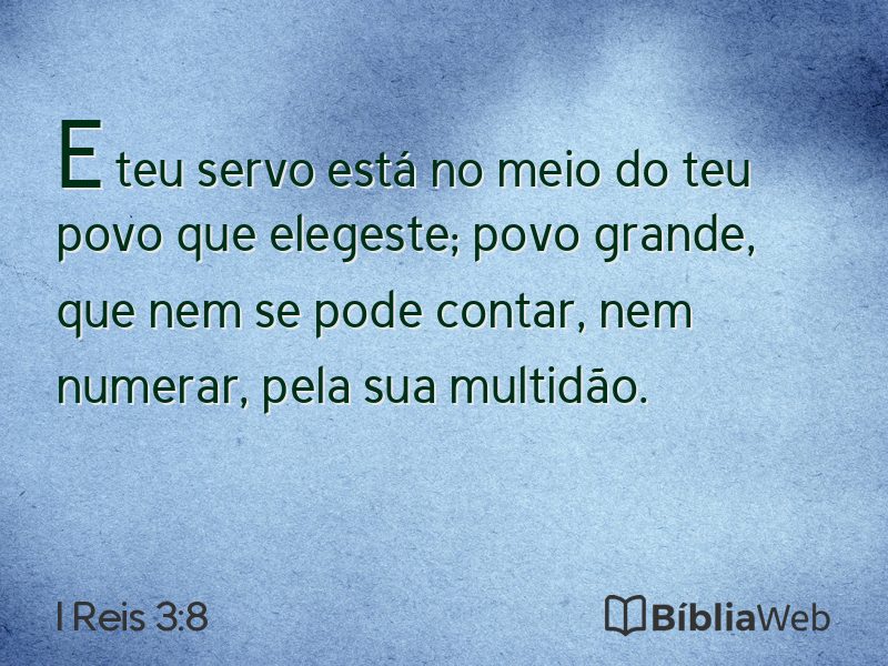I Reis 3:8 em imagem para compartilhar