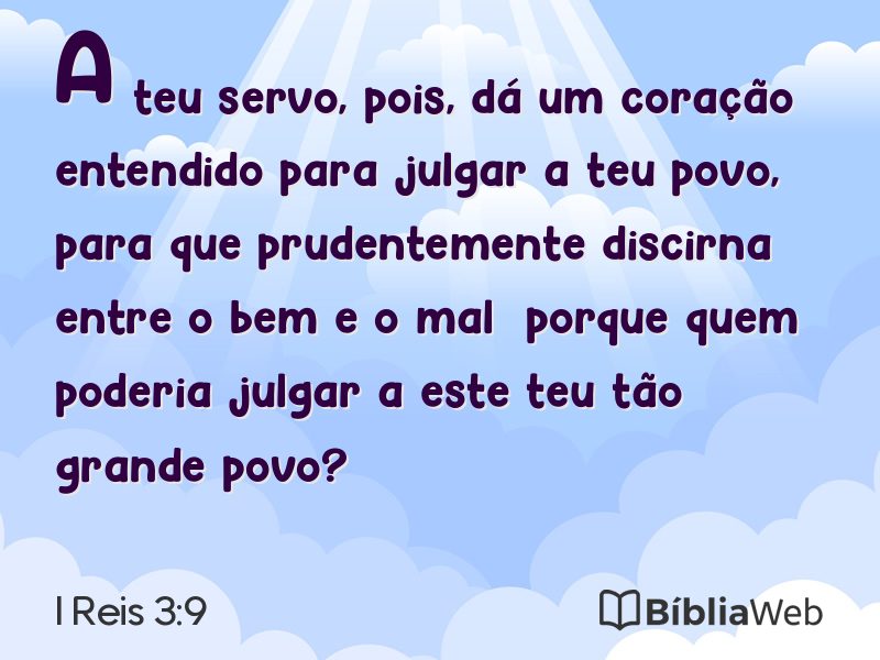 I Reis 3:9 em imagem para compartilhar