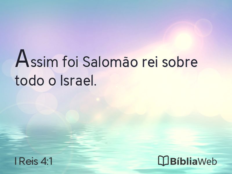 I Reis 4:1 em imagem para compartilhar