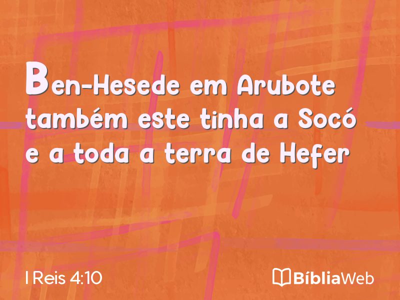 I Reis 4:10 em imagem para compartilhar