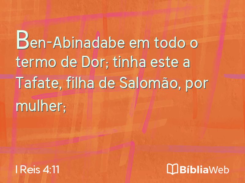 I Reis 4:11 em imagem para compartilhar