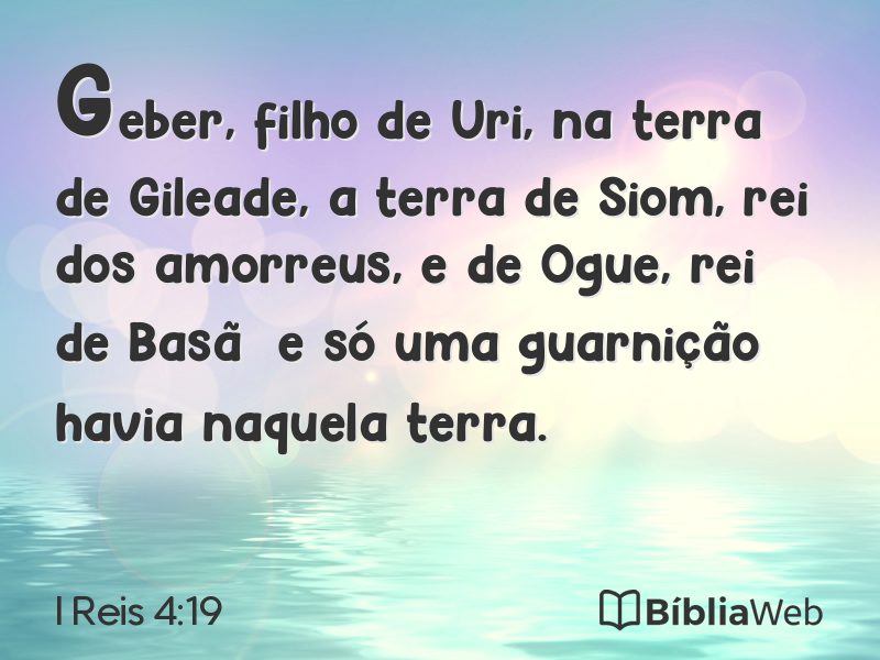 I Reis 4:19 em imagem para compartilhar