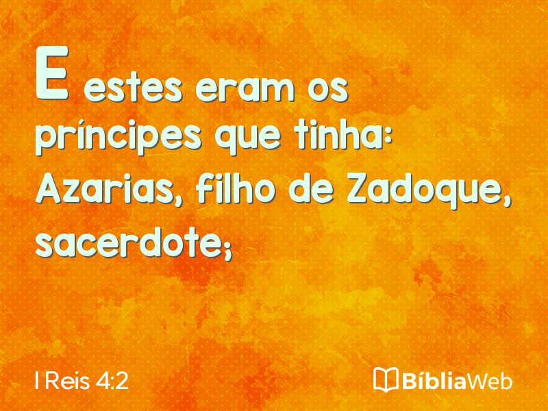I Reis 4:2 em imagem para compartilhar