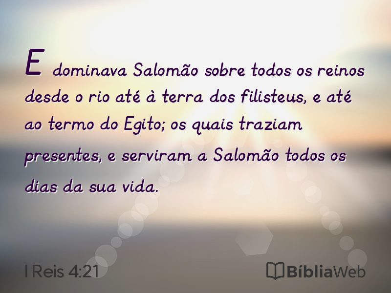 I Reis 4:21 em imagem para compartilhar