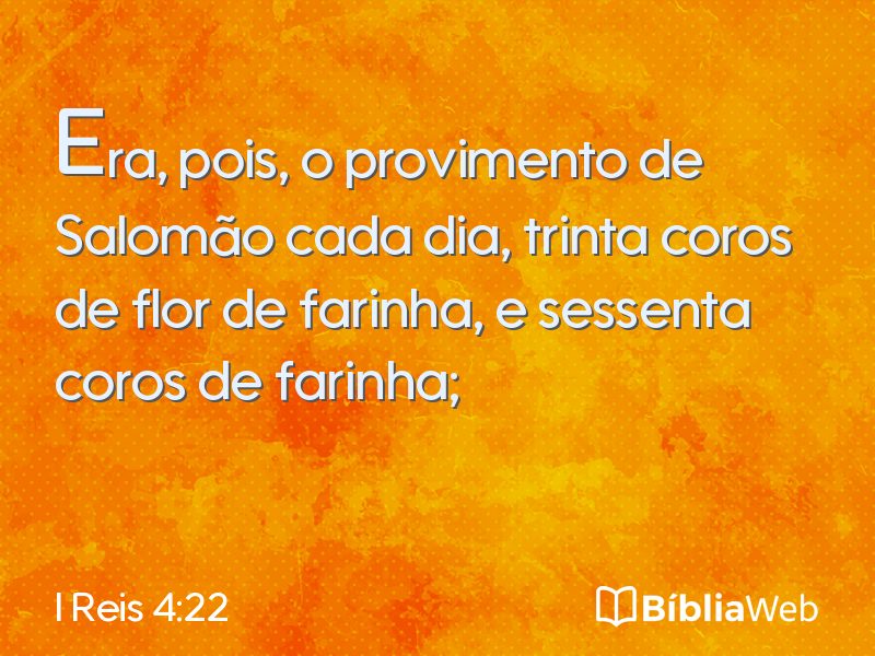 I Reis 4:22 em imagem para compartilhar