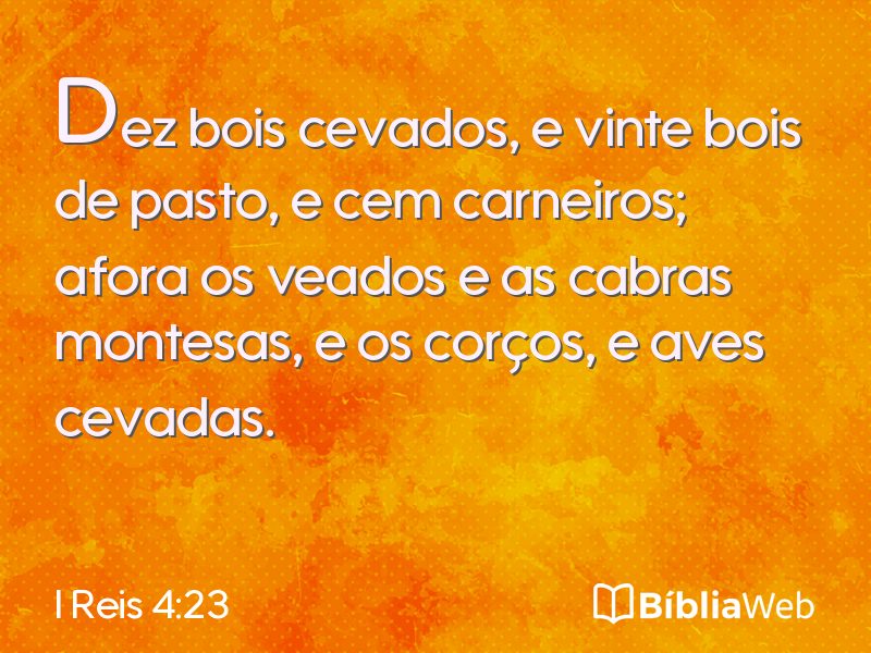 I Reis 4:23 em imagem para compartilhar
