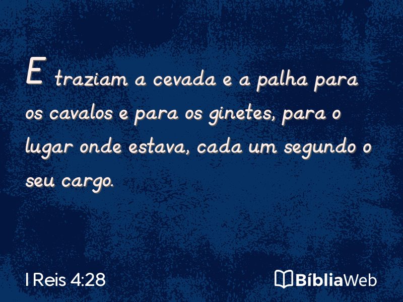 I Reis 4:28 em imagem para compartilhar