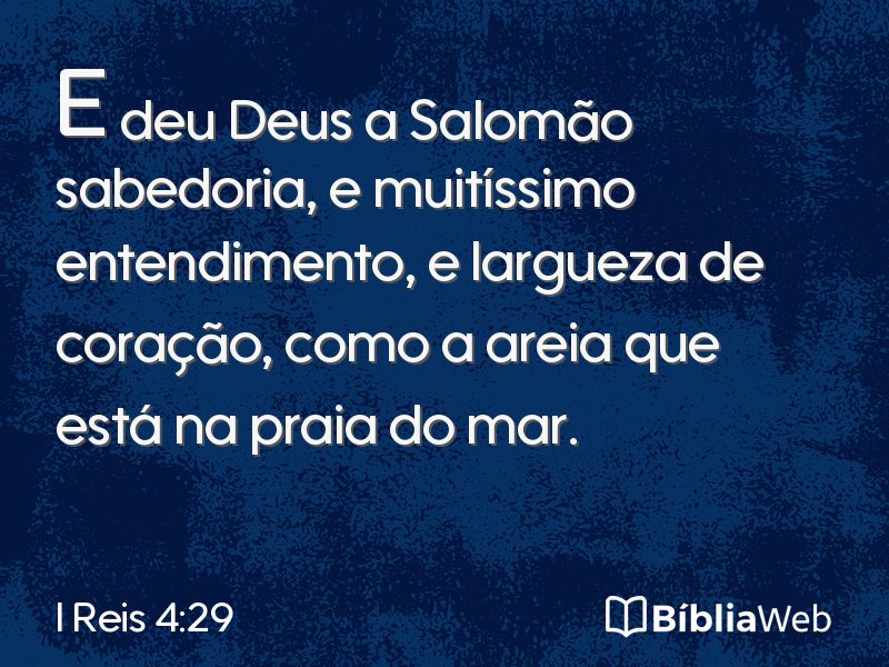 I Reis 4:29 em imagem para compartilhar