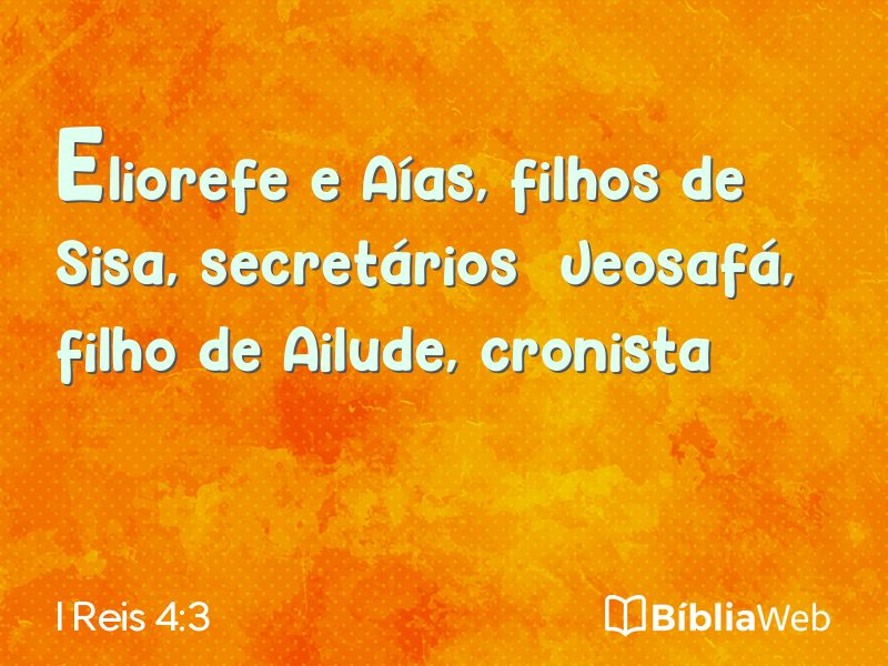 I Reis 4:3 em imagem para compartilhar