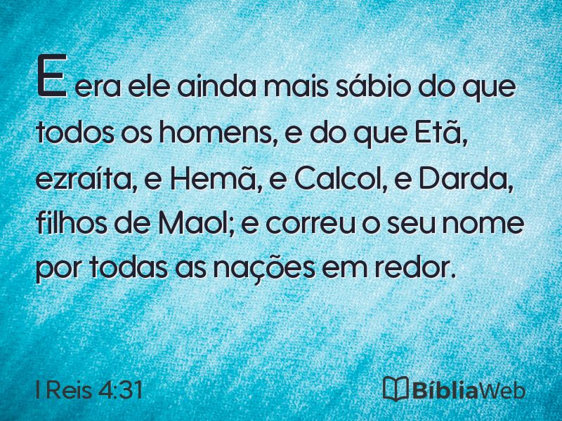 I Reis 4:31 em imagem para compartilhar