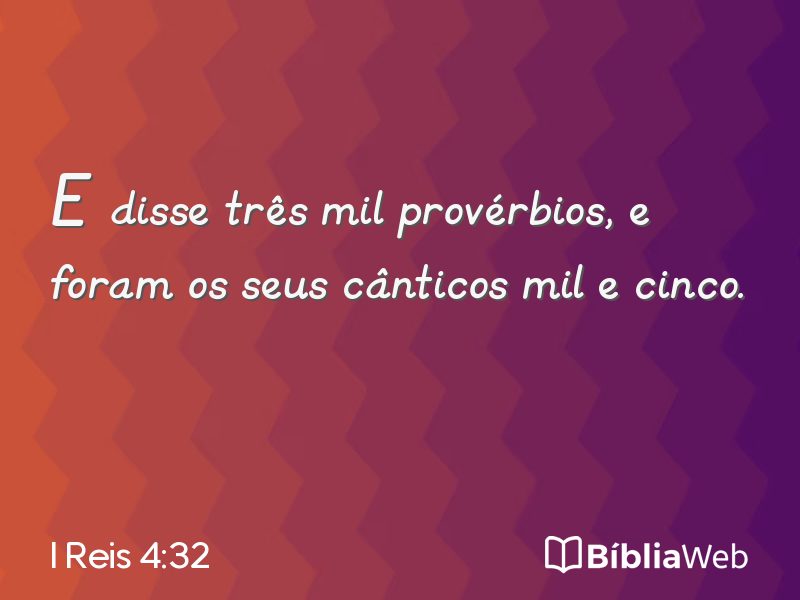 I Reis 4:32 em imagem para compartilhar