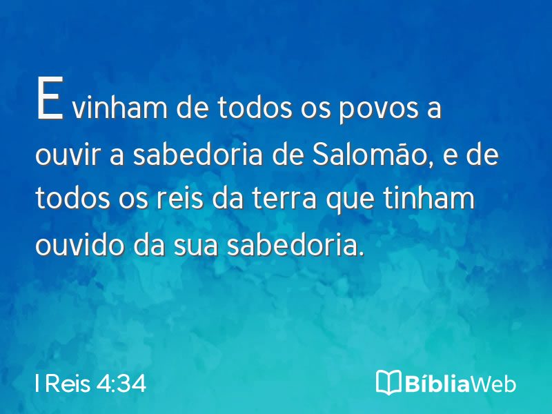 I Reis 4:34 em imagem para compartilhar