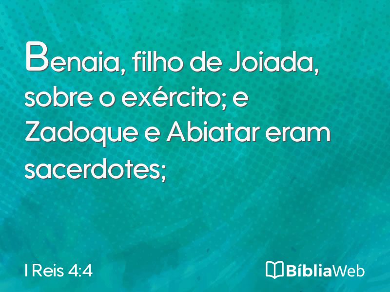 I Reis 4:4 em imagem para compartilhar