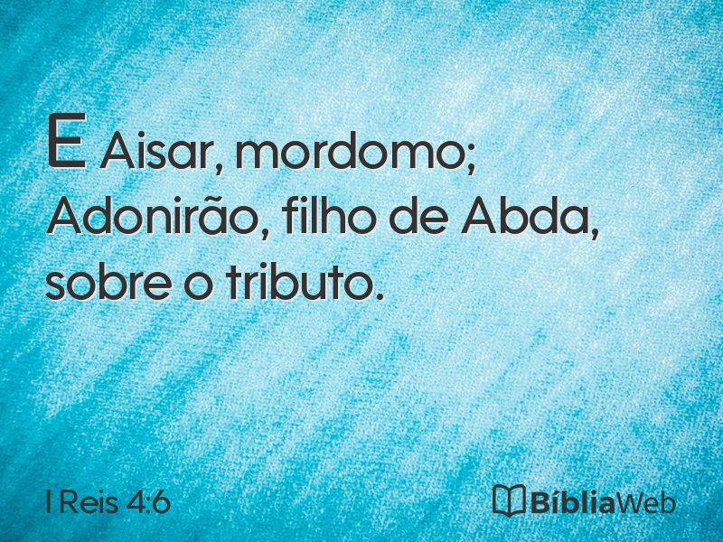 I Reis 4:6 em imagem para compartilhar