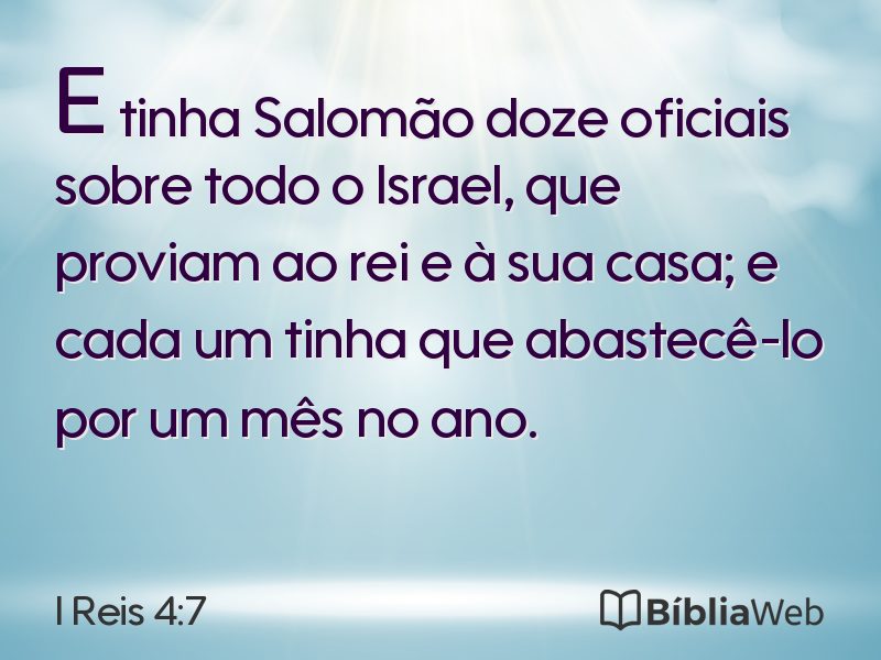 I Reis 4:7 em imagem para compartilhar