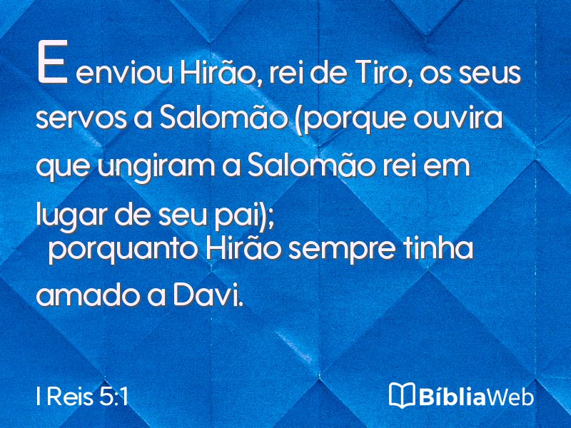 I Reis 5:1 em imagem para compartilhar