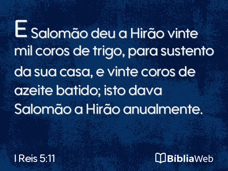 I Reis 5:11 em imagem para compartilhar