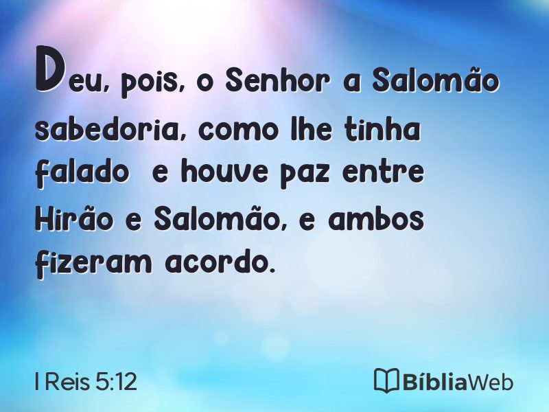 I Reis 5:12 em imagem para compartilhar