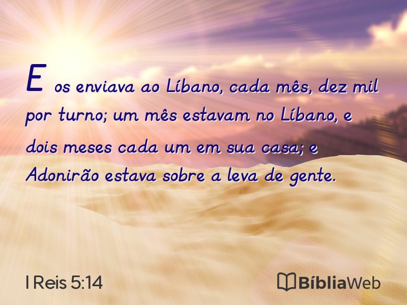 I Reis 5:14 em imagem para compartilhar