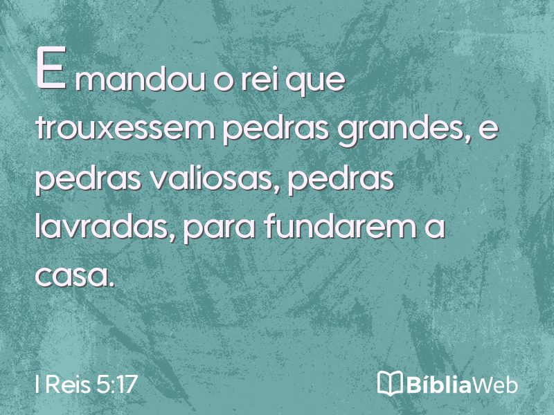 I Reis 5:17 em imagem para compartilhar