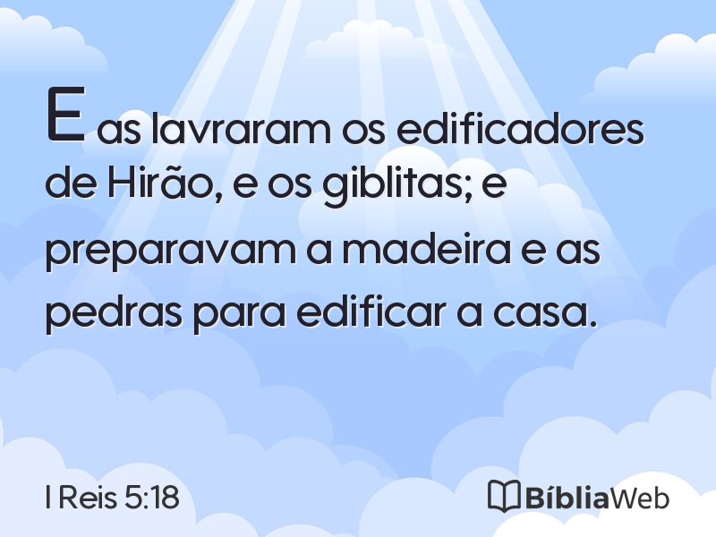 I Reis 5:18 em imagem para compartilhar