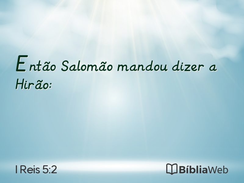 I Reis 5:2 em imagem para compartilhar