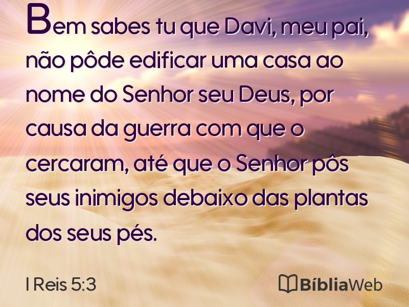 I Reis 5:3 em imagem para compartilhar