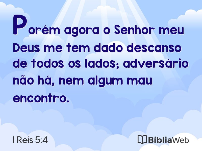 I Reis 5:4 em imagem para compartilhar