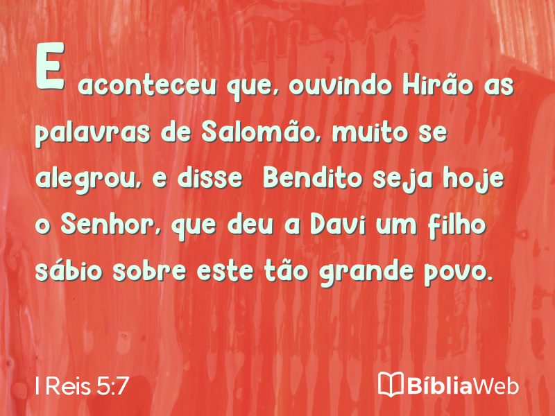 I Reis 5:7 em imagem para compartilhar