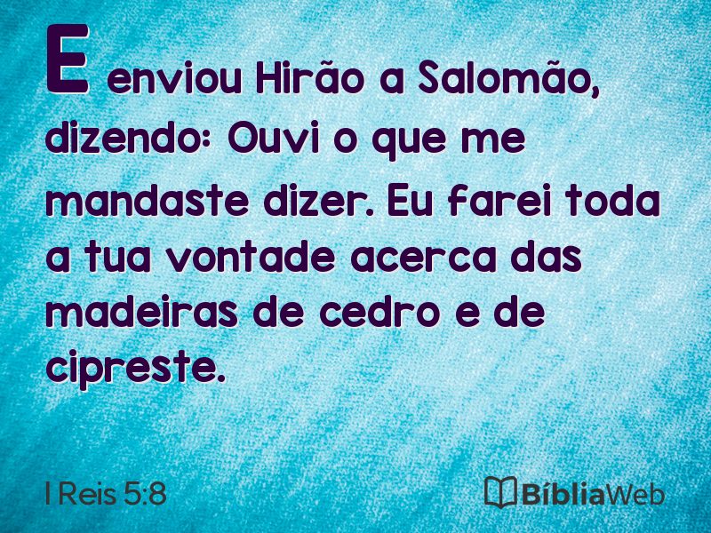 I Reis 5:8 em imagem para compartilhar