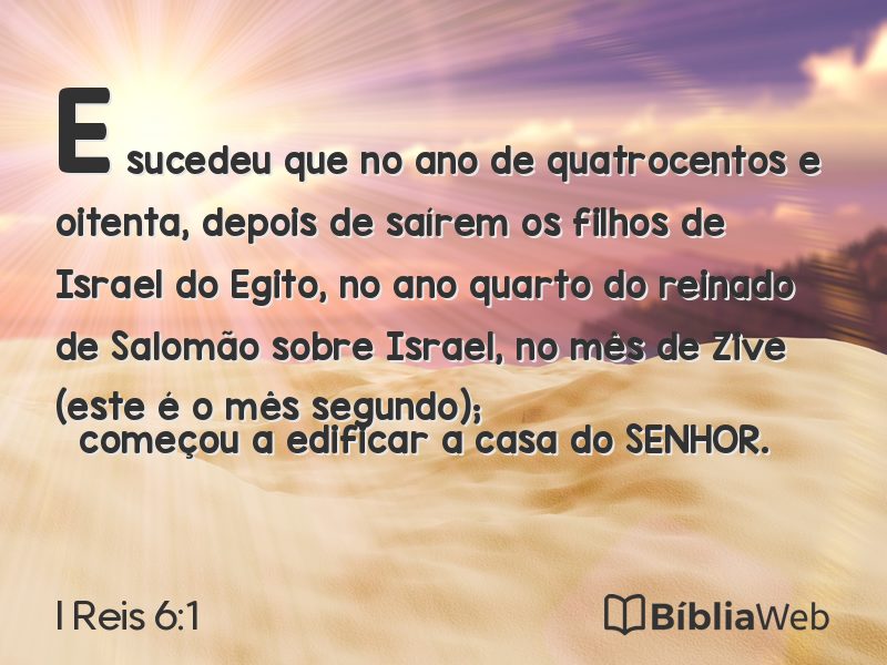 I Reis 6:1 em imagem para compartilhar