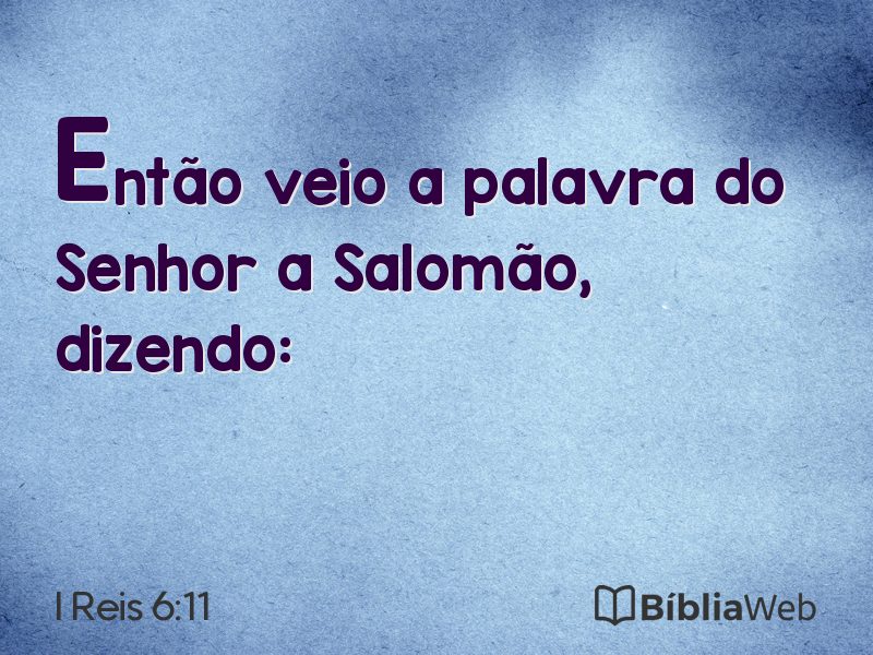 I Reis 6:11 em imagem para compartilhar
