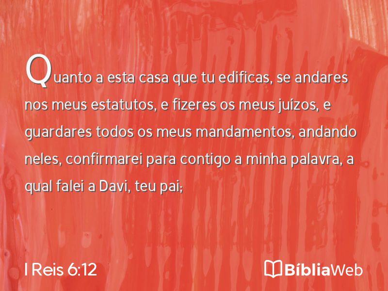 I Reis 6:12 em imagem para compartilhar