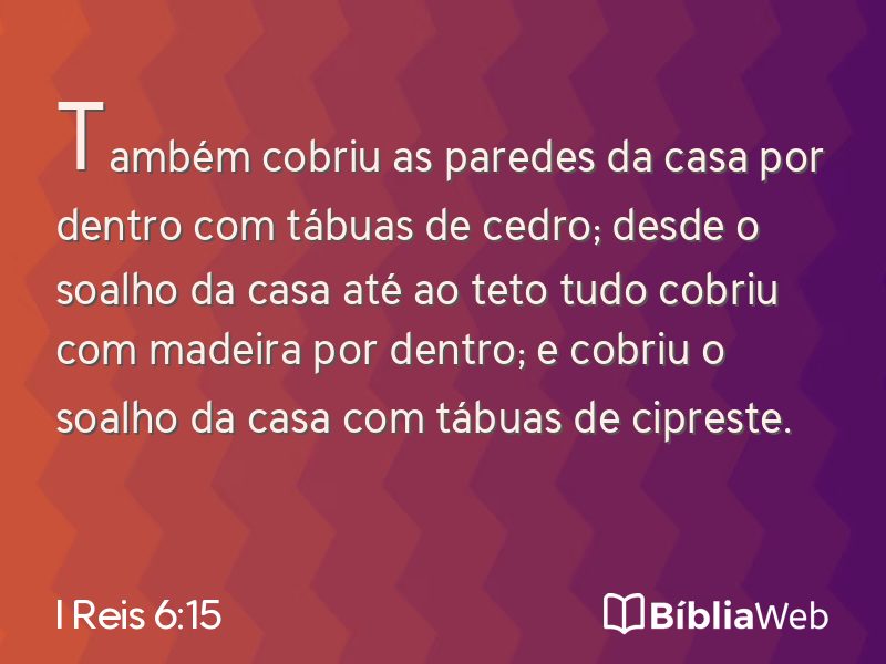 I Reis 6:15 em imagem para compartilhar