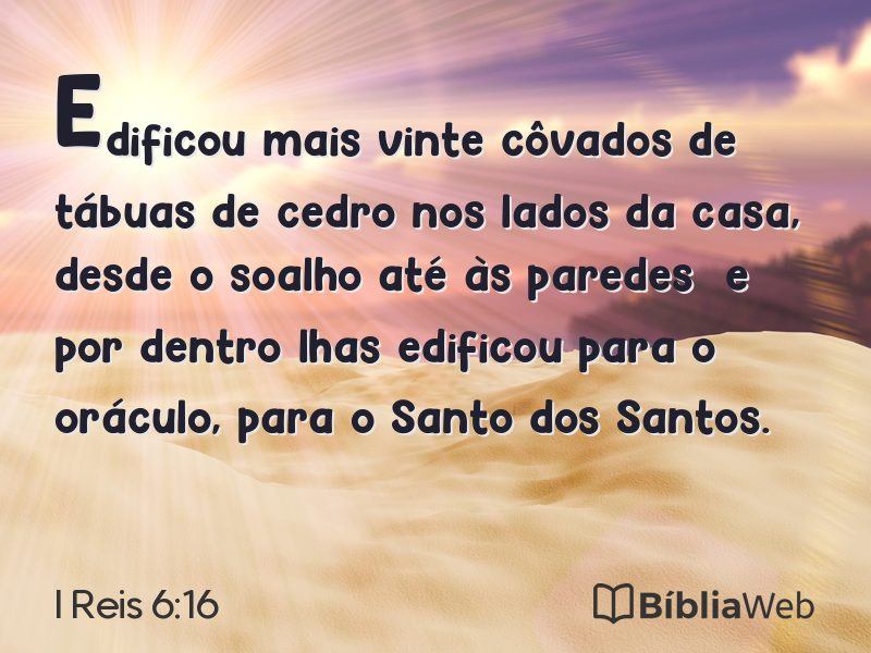 I Reis 6:16 em imagem para compartilhar