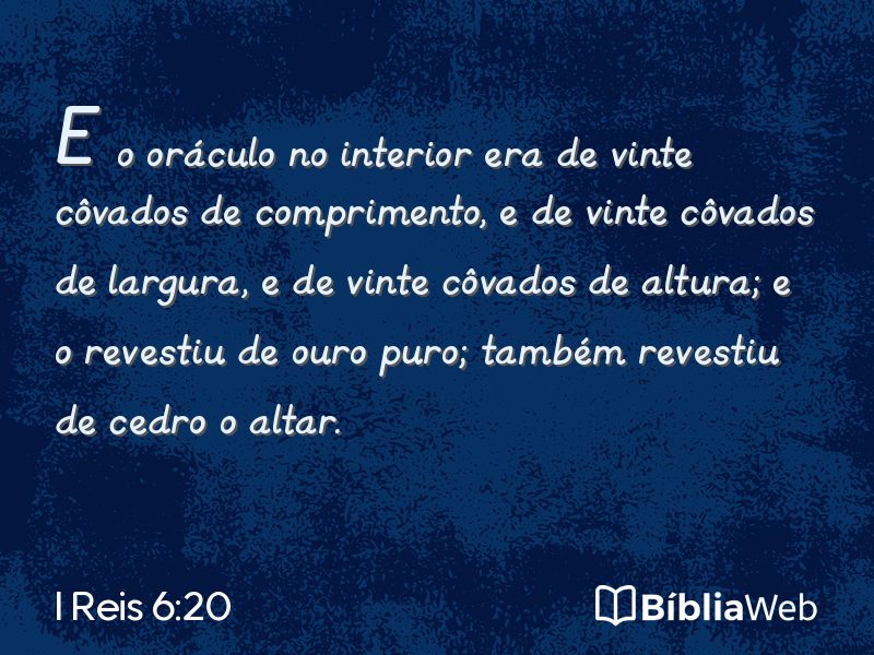 I Reis 6:20 em imagem para compartilhar