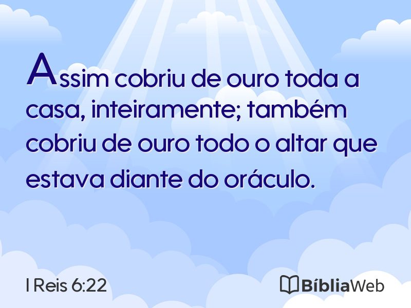 I Reis 6:22 em imagem para compartilhar